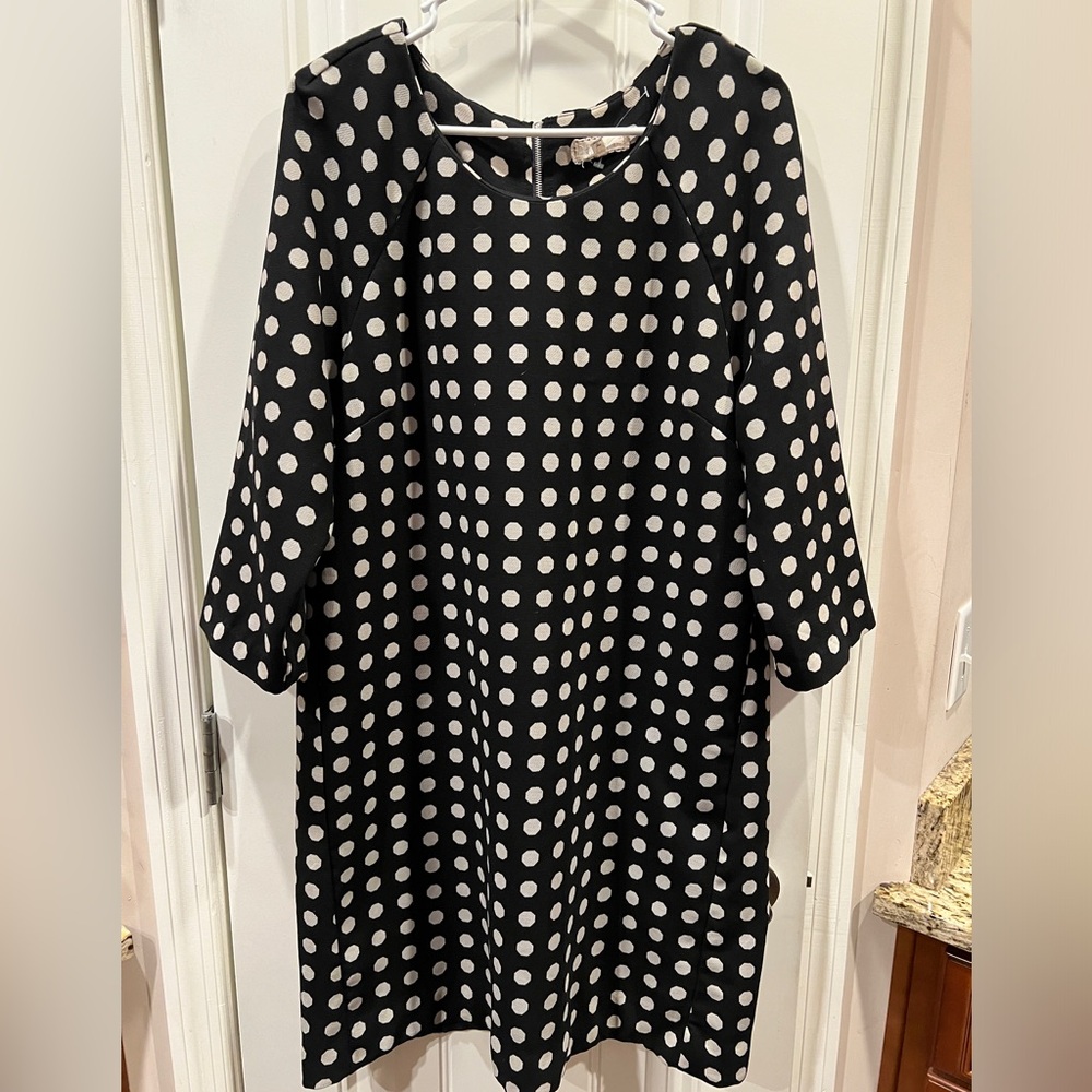 Lili Rose Black w/White Hexa Dot Dress EUC Sz 12